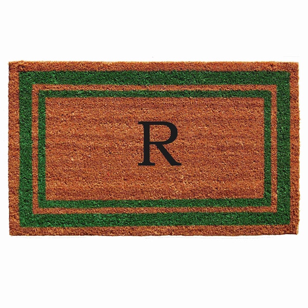 Calloway Mills Monogram Door Mat, Natural, Green, 24 in W x 36 in L 153012436R - main